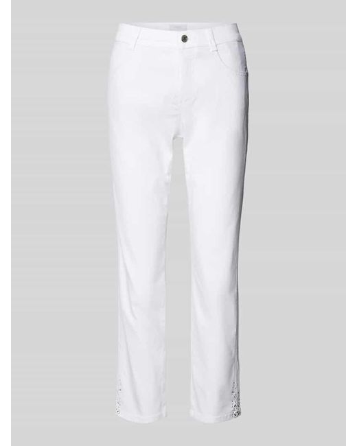 ANGELS White Straight Leg Jeans in verkürzter Passform Modell 'Cici'