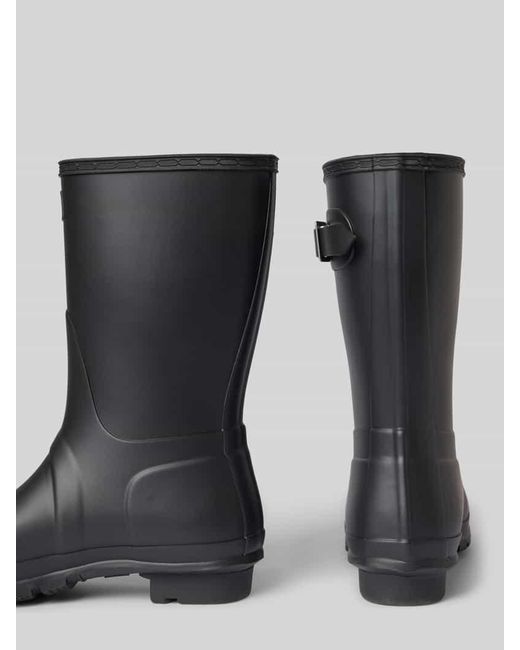 Hunter Black Stiefel mit Label-Patch