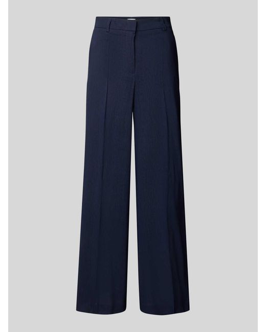 Seductive Linnen Broek Met Persplooien in het Blue