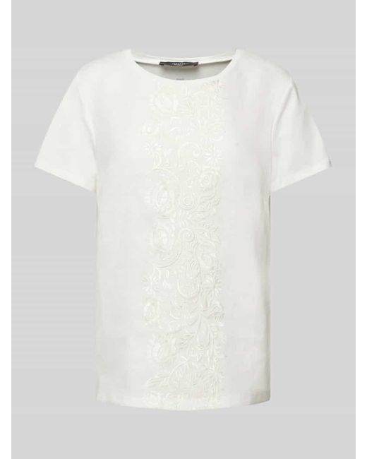 Weekend by Maxmara White T-Shirt aus Flachs mit Rundhalsausschnitt Modell 'MAGNO'
