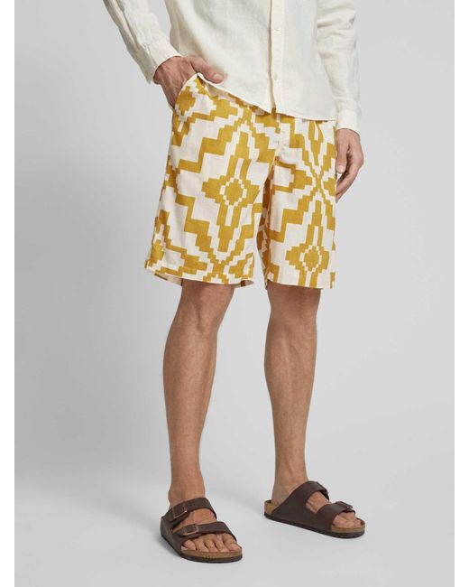 Thinking Mu Shorts mit Allover-Muster in Yellow für Herren