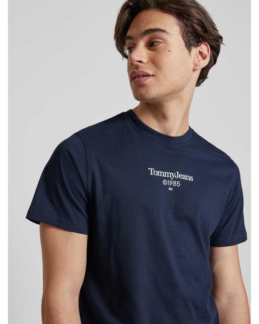 Tommy Hilfiger T-shirt Met Labelprint in het Blue voor heren