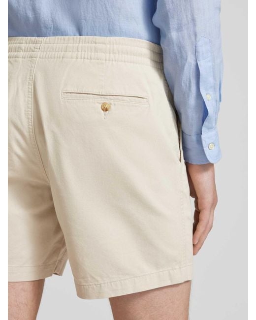 Polo Ralph Lauren Regular Fit Shorts mit Logo-Stitching Modell 'PREPSTER' in Natural für Herren
