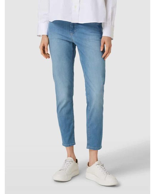 ANGELS Blue Skinny Fit Jeans mit verkürztem Schnitt Modell 'ORNELLA SPORTY'