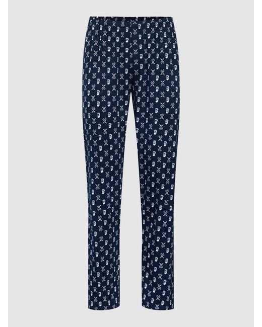 Mey Pyjama-Hose mit Allover-Muster Modell 'BARBER' in Blue für Herren