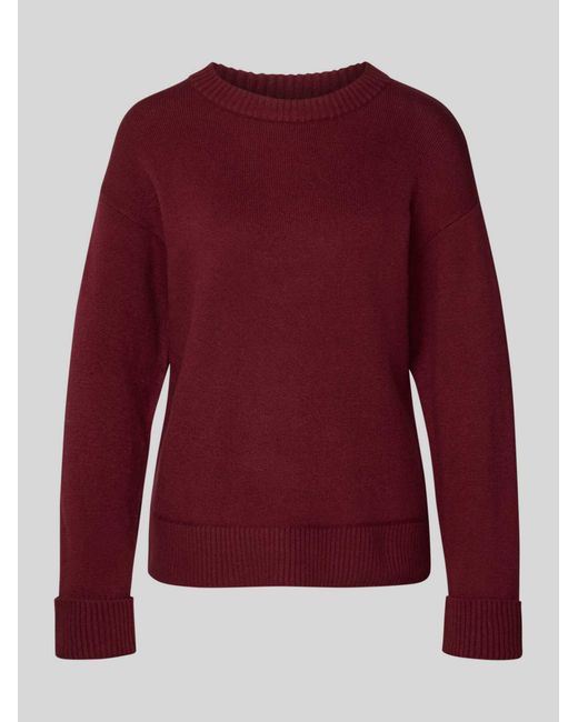 S.oliver Relaxed Fit Gebreide Pullover Van Katoenmix Met Wol in het Red