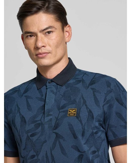 PME LEGEND Poloshirt Met Labeldetail in het Blue voor heren