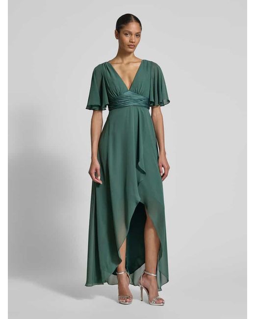 Jake*s Green Abendkleid mit V-Ausschnitt