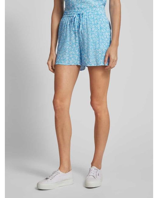 Vero Moda Blue Shorts aus Viskose mit floralem Muster Modell 'EASY JOY'