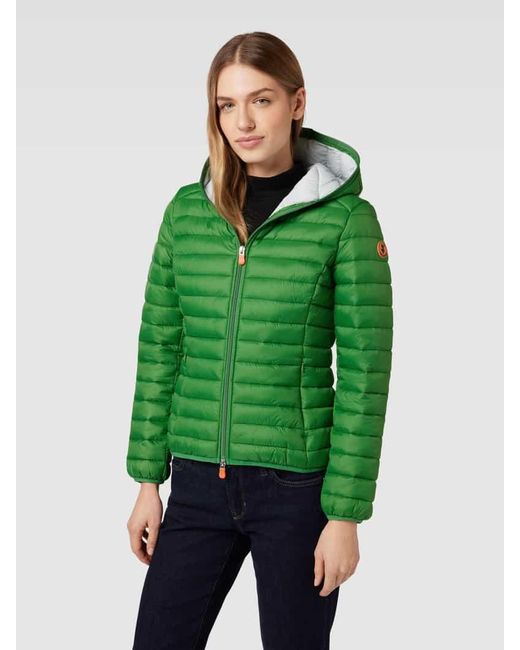 Save The Duck Green Steppjacke mit Label-Badge Modell 'DAISY'