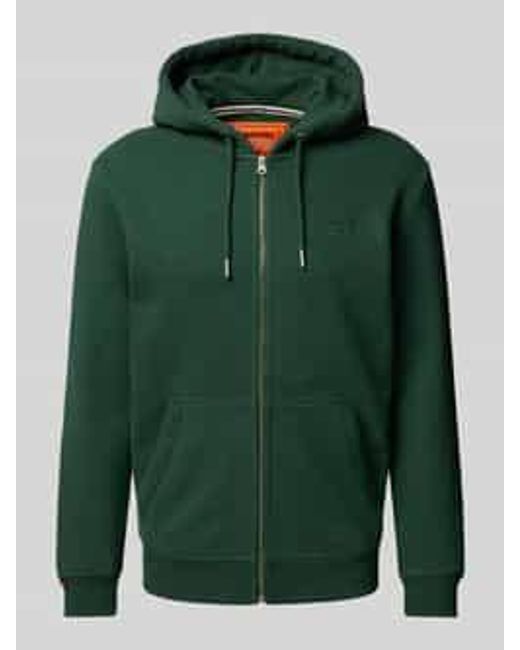 Superdry Sweatjack Met Labelstitching in het Green voor heren