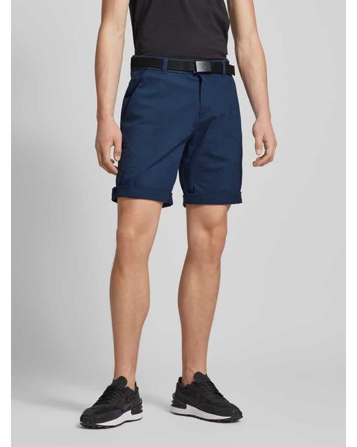 Tom Tailor Regular Fit Chino-Shorts Mit Gürtel in Blue für Herren