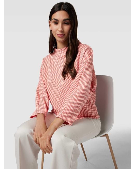 Opus Pink Sweatshirt mit Allover-Muster Modell 'Gillu'