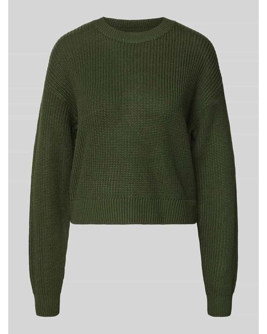 Noisy May Green Strickpullover mit Rundhalsausschnitt Modell 'MAYSA'