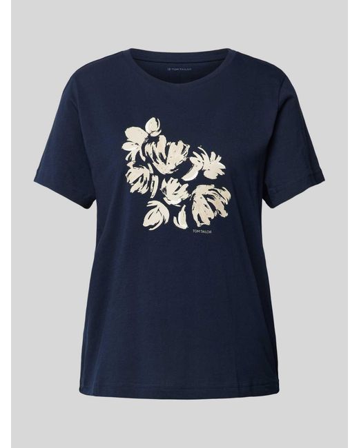 Tom Tailor T-shirt Met Bloemenprint in het Blue voor heren