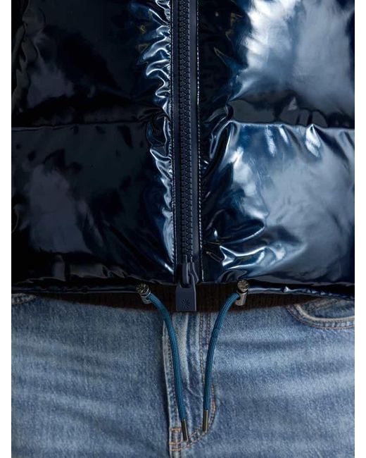 Rains Blue Steppjacke mit Kapuze und Zweiwege-Reißverschluss Modell 'Alta'