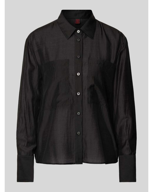 Stefanel Overhemdblouse Met Knoopsluiting in het Black