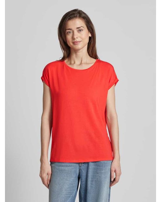 Vero Moda Red T-Shirt aus Lyocell-Elasthan-Mix Modell 'AVA'