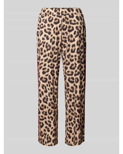 Ouí White Regular Fit Stoffhose mit Galonstreifen
