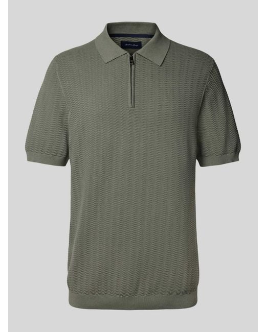 Christian Berg Men Regular Fit Poloshirt Met Korte Ritssluiting in het Green voor heren