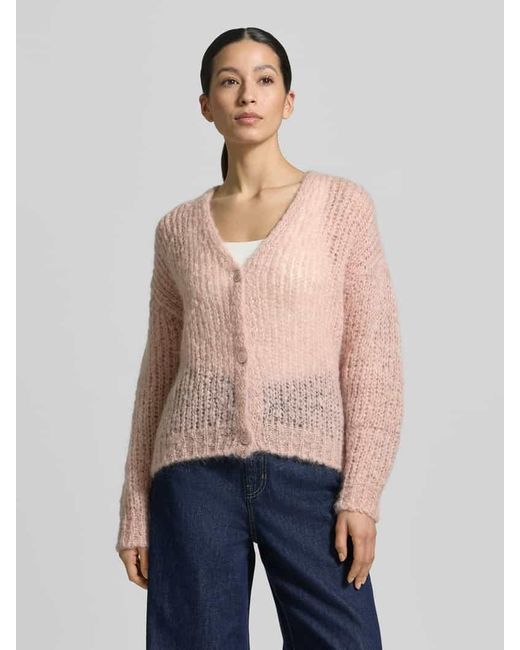 Weekend by Maxmara Pink Regular Fit Strickjacke aus Mohair-Woll-Mix