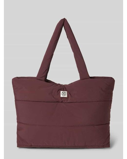 MSCH Copenhagen Purple Shopper in Stepp-Optik mit Logo-Patch Modell 'Sasja'