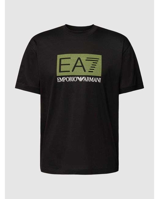 EA7 T-shirt Met Labelprint in het Black voor heren