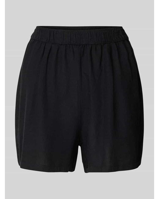 Review Black Relaxed Fit Shorts mit gelegten Falten
