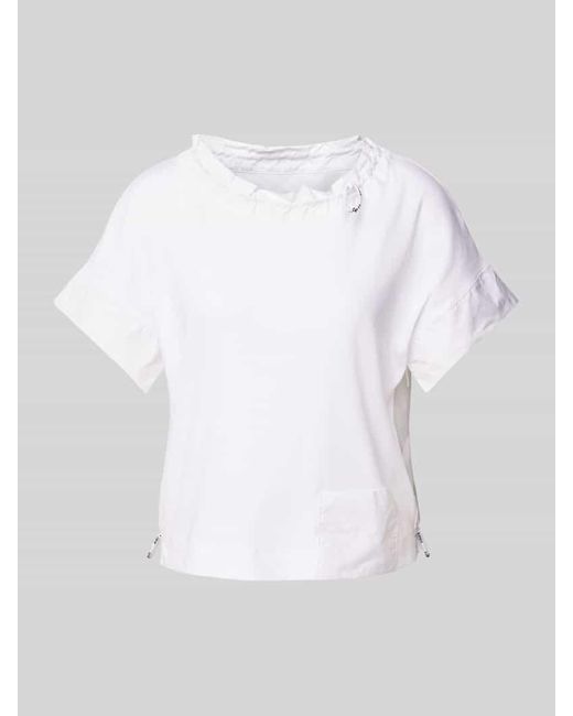 Marc Cain White T-Shirt Mit Eingrifftasche