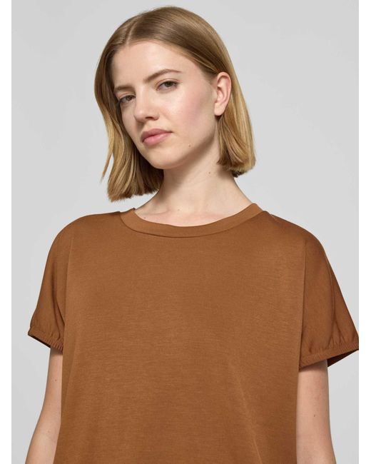 Soya Concept T-Shirt Van Mohair-Mix Met Ronde Hals Model 'Banu' in het Brown