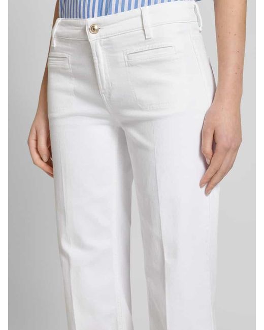 Cambio Regular Fit Jeans mit verkürzter Beinlänge Modell 'TESS' in White für Herren