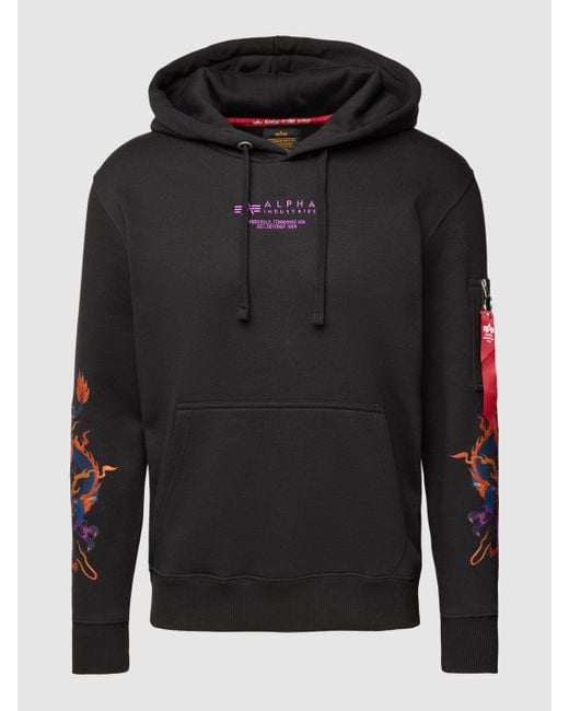 Alpha Industries Hoodie mit Label-Print Modell 'DRAGON' in Schwarz für  Herren | Lyst DE