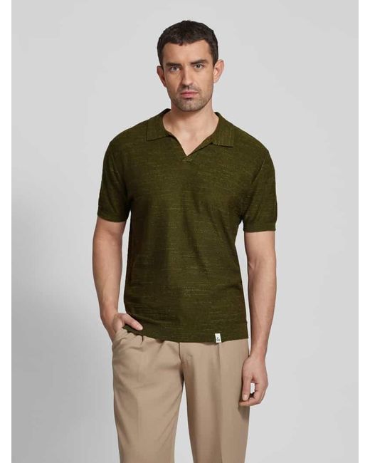 COLOURS & SONS Regular Fit Poloshirt mit V-Ausschnitt in Green für Herren