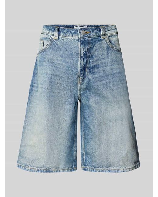 Review Blue Baggy Fit Jeans Shorts im 5-Pocket-Design - Jorts