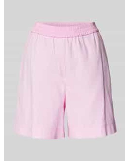 Marc Cain Korte Broek Van Linnenmix Met Elastische Band in het Pink