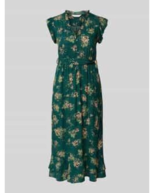Apricot Midi-Jurk Van Viscose Met Strikceintuur in het Green