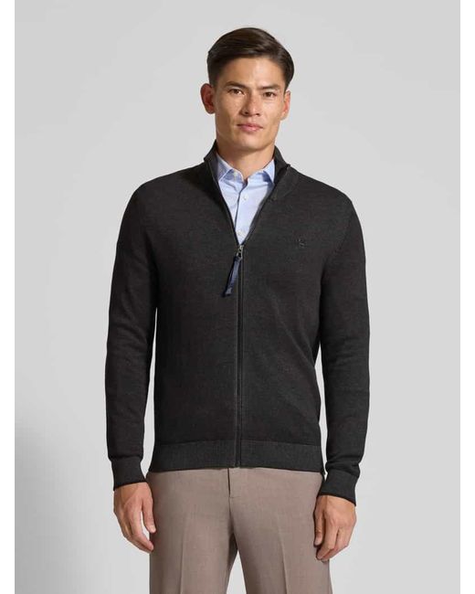 Lerros Strickjacke mit Stehkragen in Black für Herren