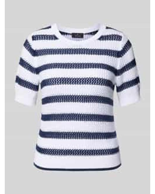 Monari Gebreide Pullover Met 1/2-Mouwen in het Blue