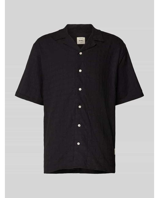 Redefined Rebel Regular Fit Freizeithemd mit Reverskragen Modell 'PAUL' in Black für Herren