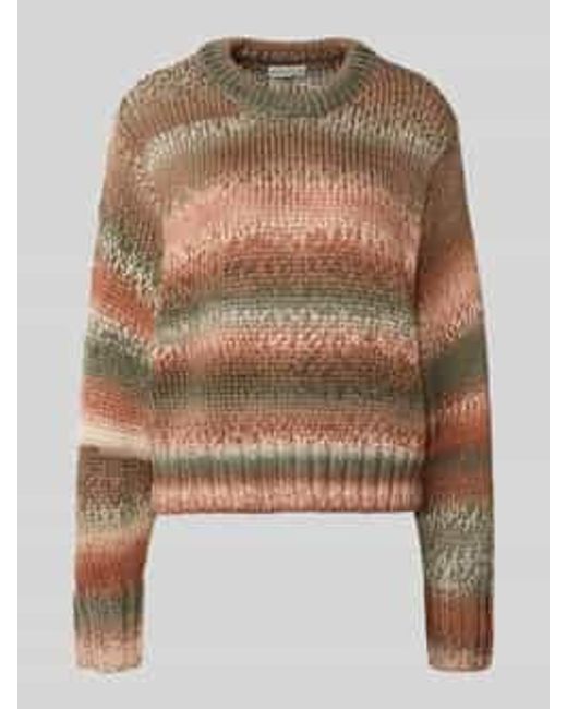 Apricot Relaxed Fit Gebreide Pullover Met Ronde Hals in het Multicolor