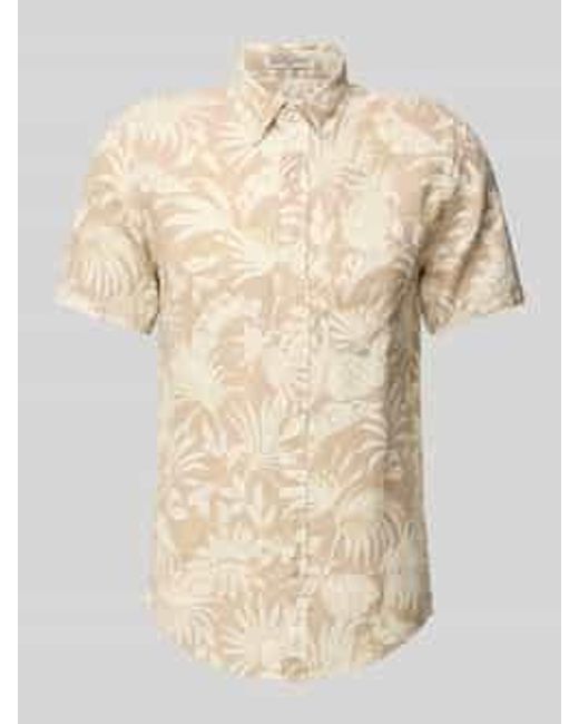 Gant Regular Fit Linnen Overhemd Met Button-downkraag in het Natural voor heren