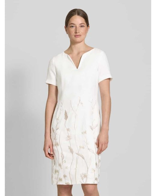 White Label White Knielanges Kleid mit V-Ausschnitt