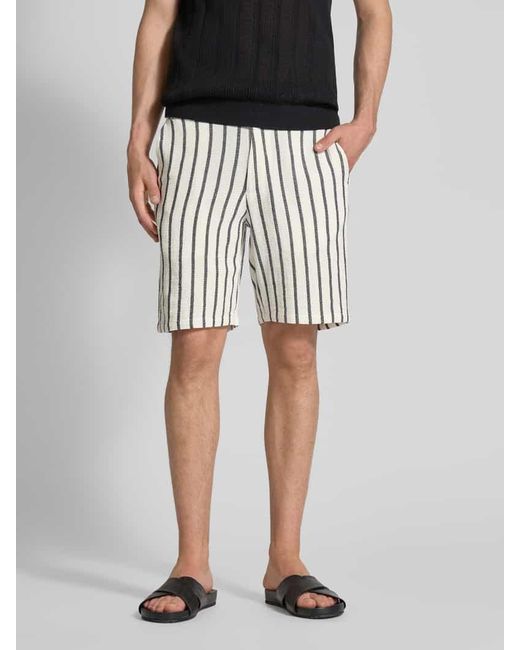 SELECTED Regular Fit Bermudas mit Strukturmuster Modell 'BRODY' in Multicolor für Herren