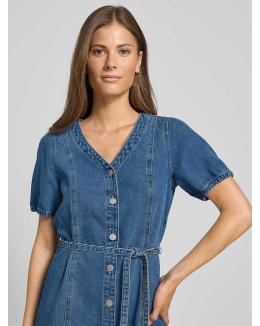 Vero Moda Regular Fit Jeansjurk Van Een Mix Van Katoen En Viscose, Model 'Janet' in het Blue