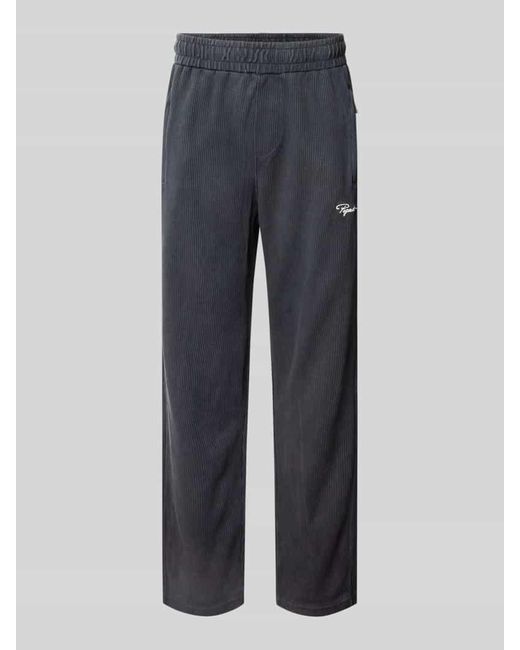 PEGADOR Wide Fit Sweatpants mit Logo-Stitching Modell 'Rib' in Blue für Herren