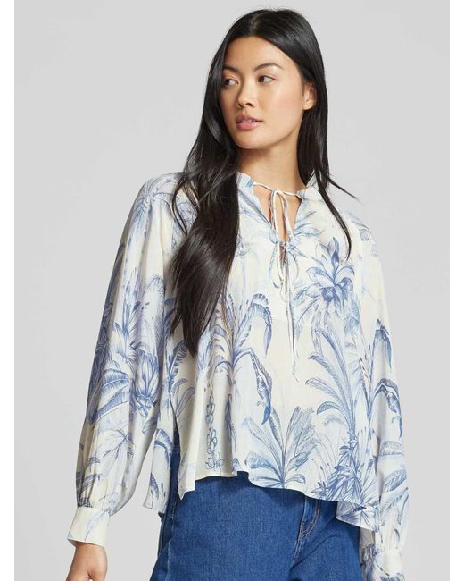 Marella Blouseshirt Met Druppelvormige Hals in het Blue