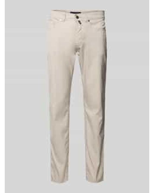 Pierre Cardin Tapered Fit Chino Met Structuurmotief in het Natural voor heren