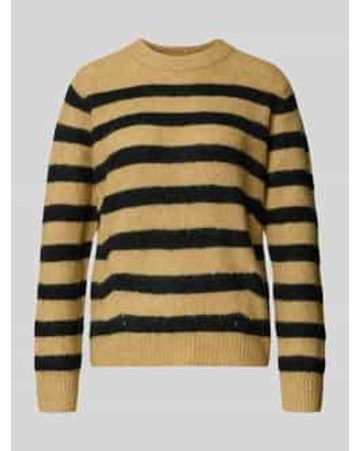 Mos Mosh Gebreide Pullover Met Ronde Hals, Model 'Thora' in het Natural