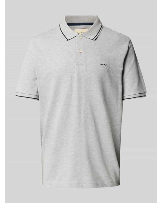 Gant Poloshirt mit Label-Stitching in Gray für Herren
