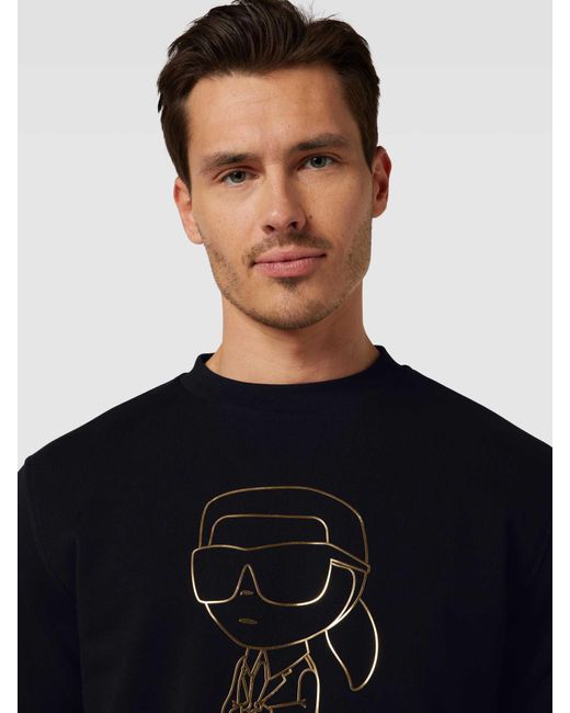 Karl Lagerfeld Sweatshirt Met Labelprint in het Black voor heren
